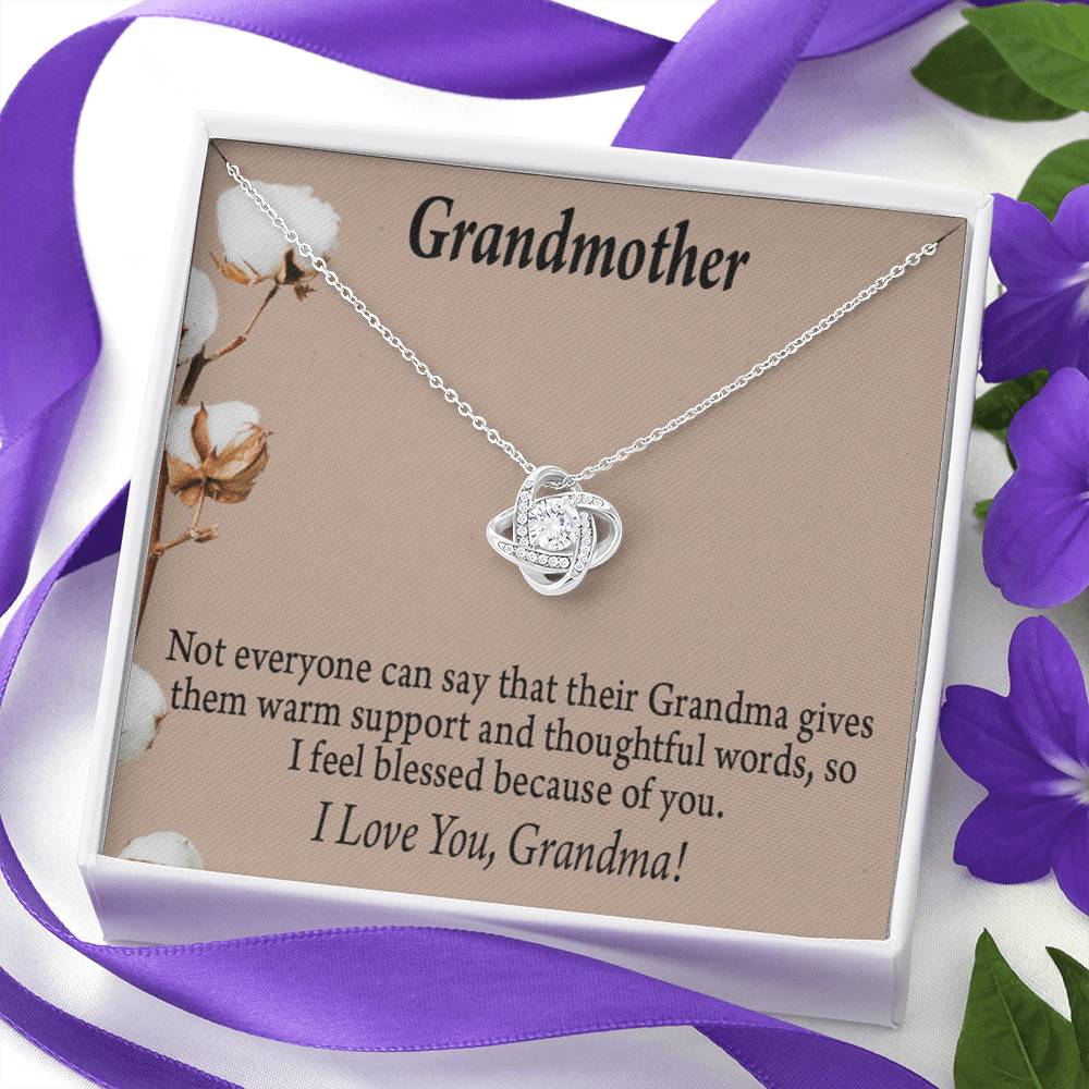 Grandmother Necklace I'm Blessed Love Knot Message Card From Son Daughter Gift Anniversary Birthday Graduation Mothers Day-Express Your Love Gifts