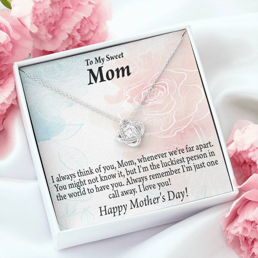 Thinking Of You Happy Mother'S Day Love Knot Message Card From Son Daughter-Express Your Love Gifts