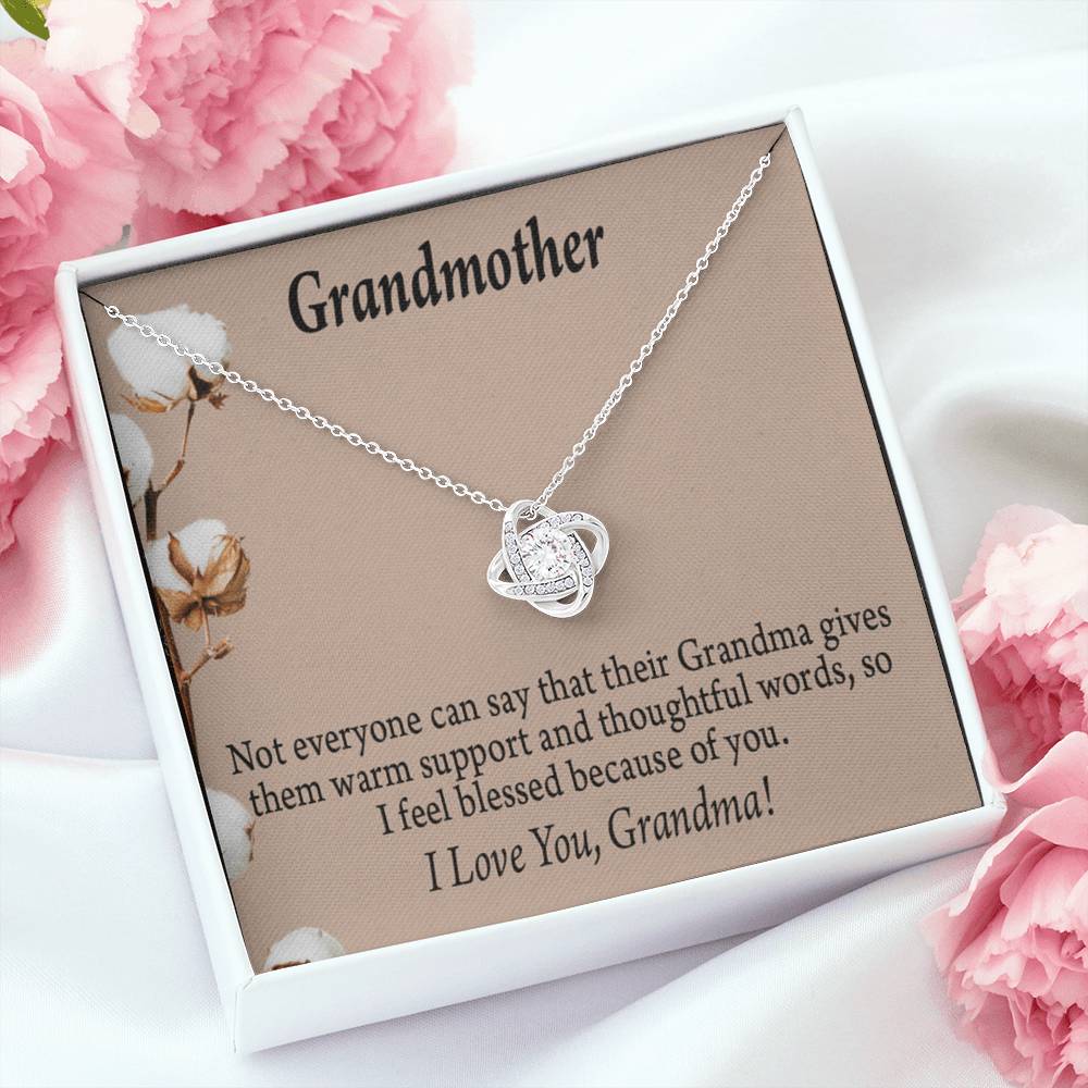 Grandmother Necklace I'm Blessed Love Knot Message Card From Son Daughter Gift Anniversary Birthday Graduation Mothers Day-Express Your Love Gifts