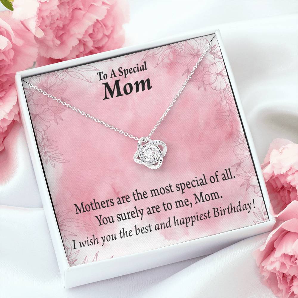 To Mom Special Birthday Love Knot Message Card From Son Daughter Gift Anniversary Birthday Graduation-Express Your Love Gifts