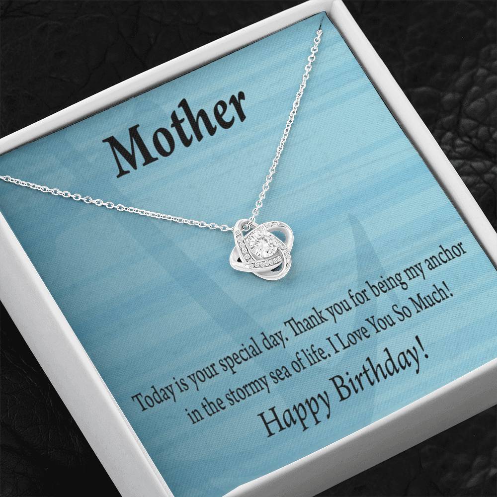Happy Birthday Mom My Anchor Love Knot Message Card From Son Daughter Gift Anniversary Birthday Graduation-Express Your Love Gifts