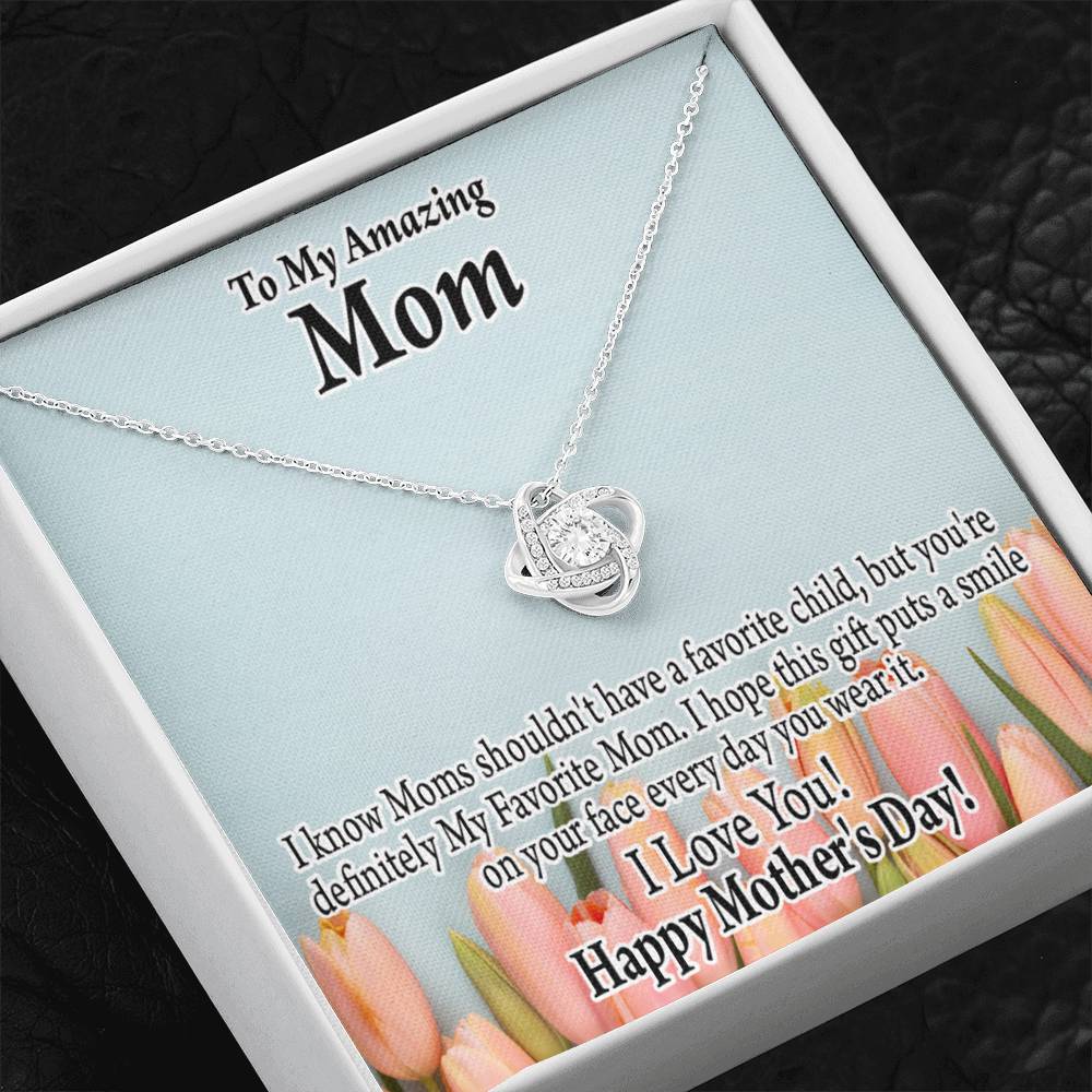 To Mom My Favorite Love Knot Message Card From Son Daughter Gift Anniversary Birthday Graduation Mothers Day-Express Your Love Gifts