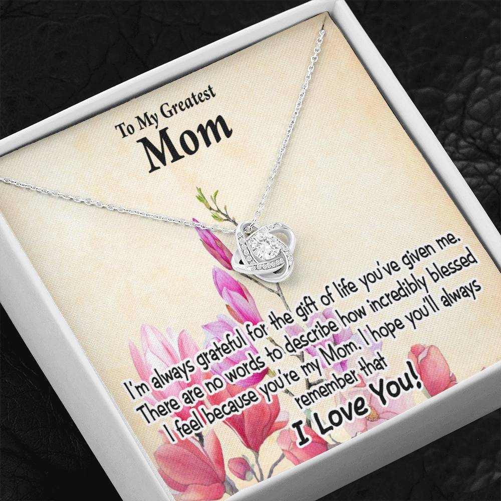 To Mom Incredibly Blessed Love Knot Message Card From Son Daughter Gift Anniversary Birthday Graduation Mothers Day-Express Your Love Gifts