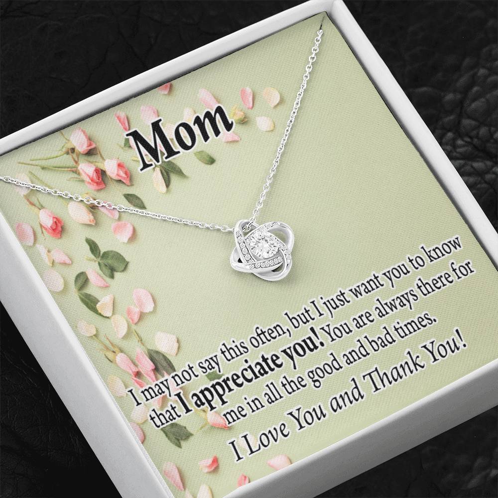 To Mom Appreciate You Love Knot Message Card From Son Daughter Gift Anniversary Birthday Graduation Mothers Day-Express Your Love Gifts