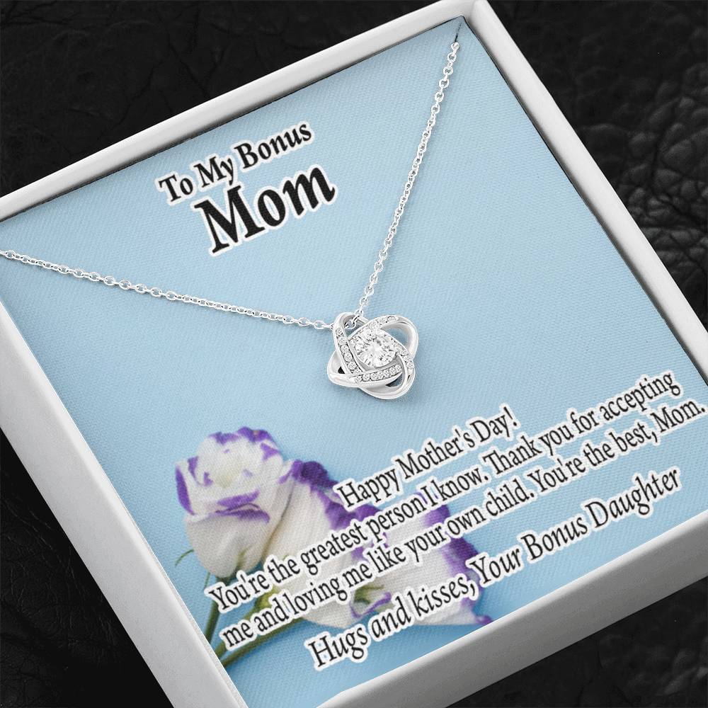 Bonus Mom Happy Mother'S Day Love Knot Necklace Pendant Message Card-Express Your Love Gifts