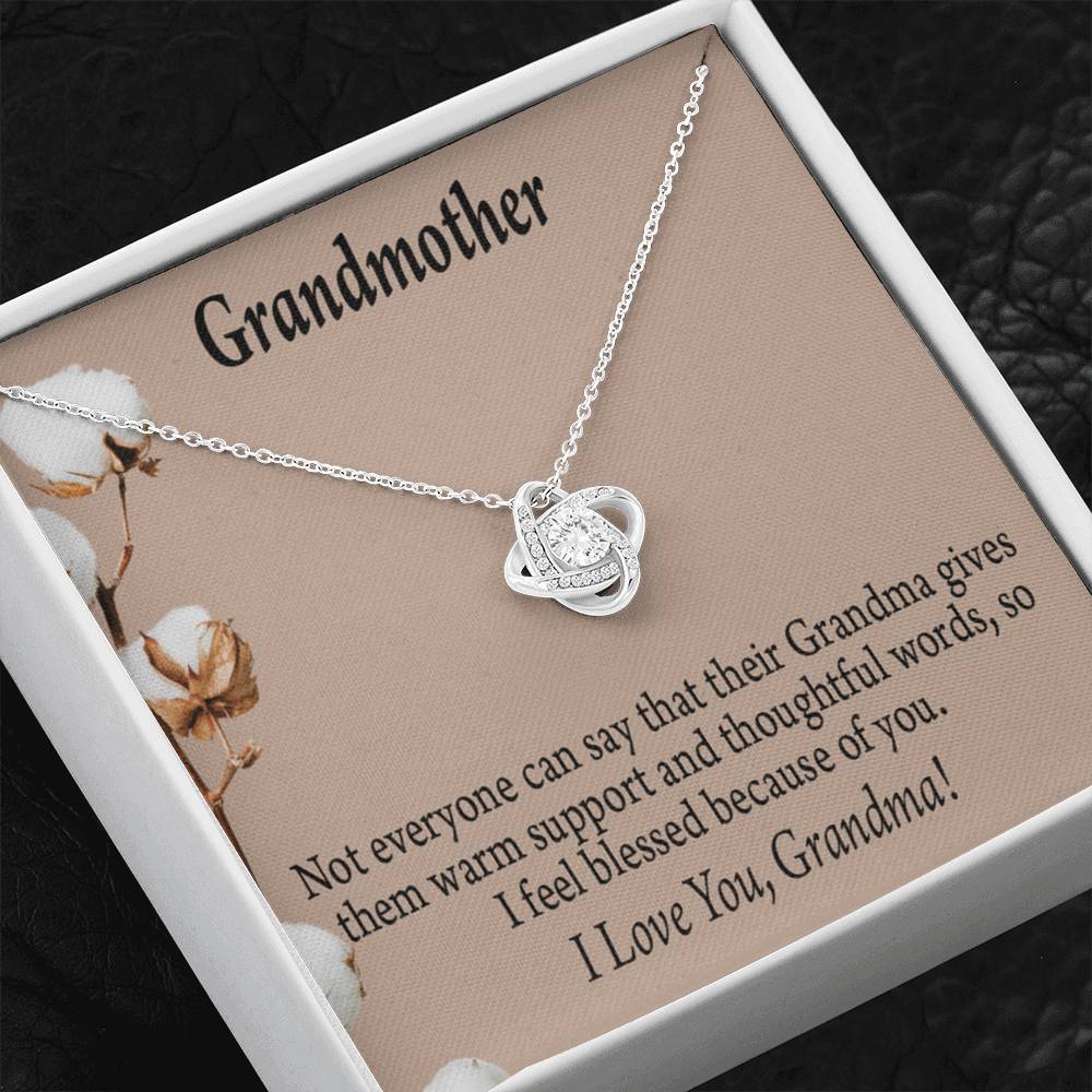 Grandmother Necklace I'm Blessed Love Knot Message Card From Son Daughter Gift Anniversary Birthday Graduation Mothers Day-Express Your Love Gifts