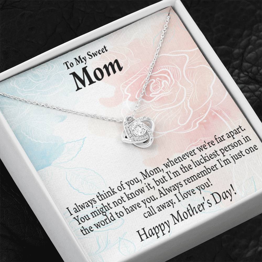 Thinking Of You Happy Mother'S Day Love Knot Message Card From Son Daughter-Express Your Love Gifts
