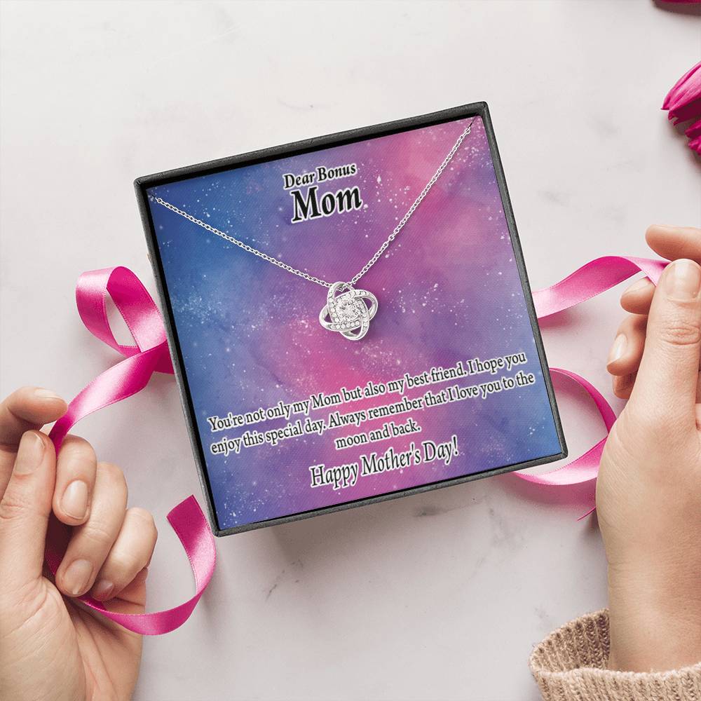 Bonus Mom Bestfriend Happy Mother'S Day Love Knot Message Card From Son Daughter Gift Anniversary Birthday Graduation Mothers Day-Express Your Love Gifts