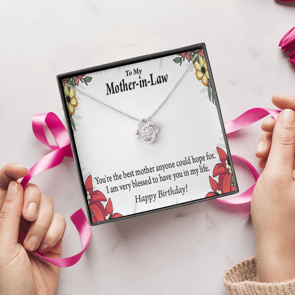 Happy Birthday Mother-In Law Love Knot Message Card From Son Daughter Gift Anniversary Birthday Graduation-Express Your Love Gifts