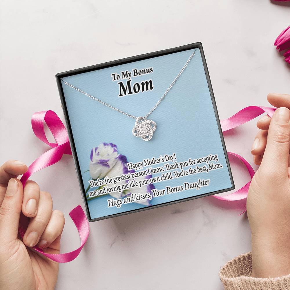Bonus Mom Happy Mother'S Day Love Knot Necklace Pendant Message Card-Express Your Love Gifts