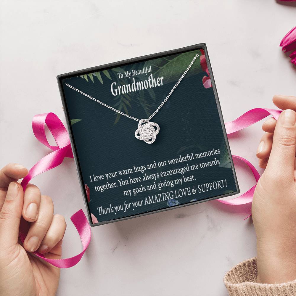Grandmother Necklace Mothers Day From Grandson Love Knot Message Card-Express Your Love Gifts