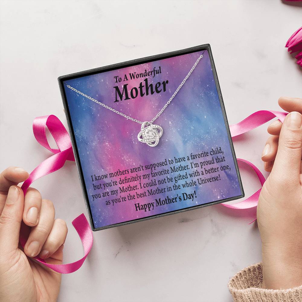 Best Mom In The Universe Happy Mother'S Day! Love Knot Message Card From Son Daughter Gift Anniversary Birthday Graduation Mothers Day-Express Your Love Gifts