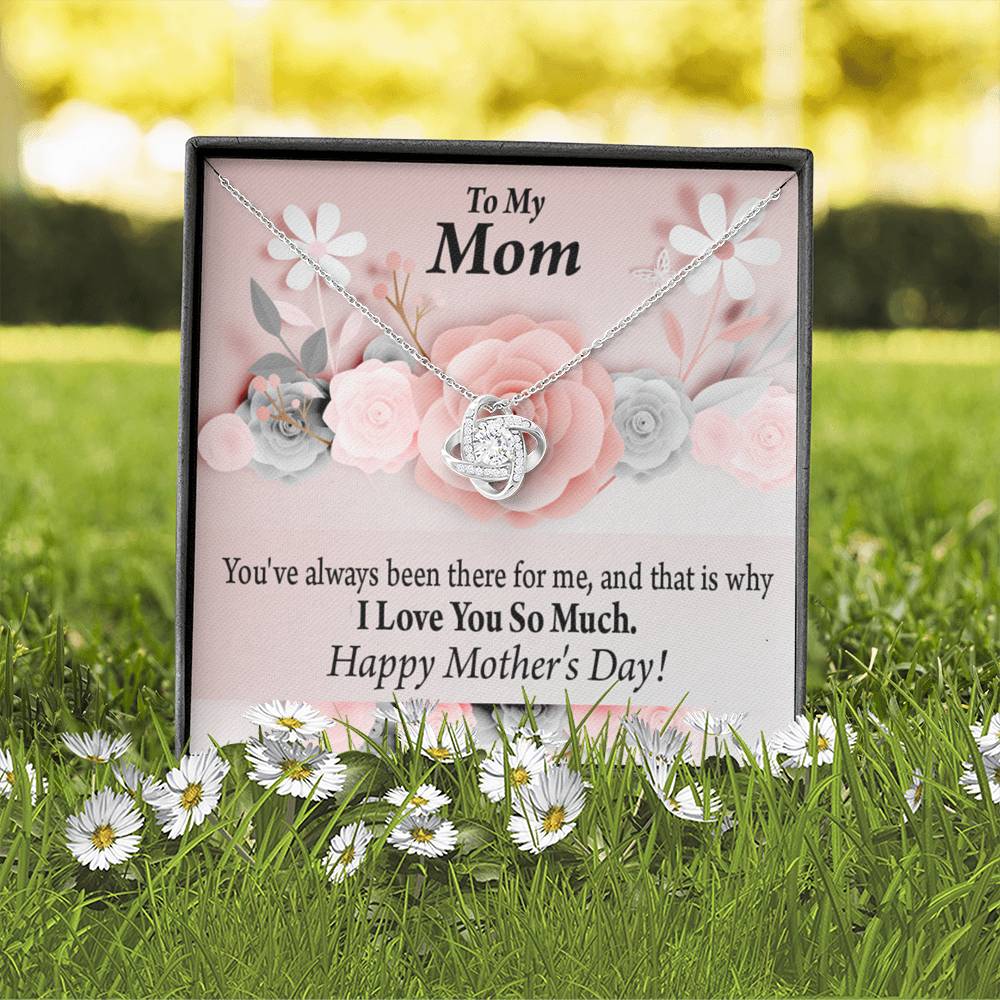 To Mom Always There For Me Mother'S Day Love Knot Message Card From Son Daughter Gift Anniversary Birthday Graduation Mothers Day-Express Your Love Gifts