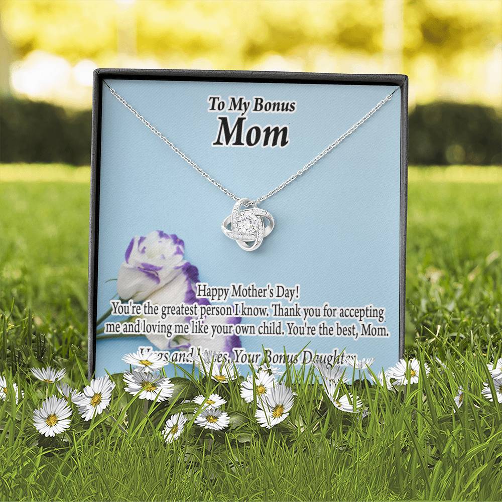 Bonus Mom Happy Mother'S Day Love Knot Necklace Pendant Message Card-Express Your Love Gifts