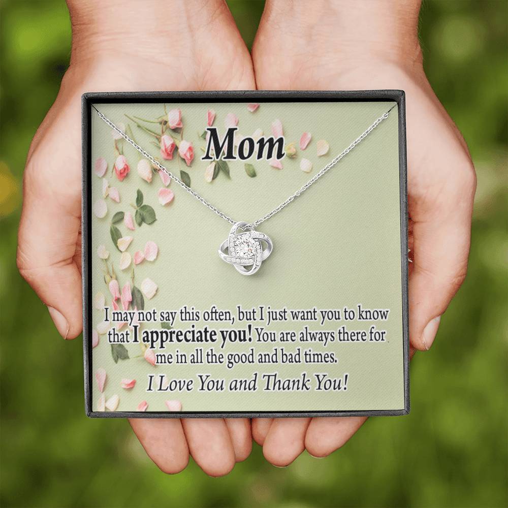 To Mom Appreciate You Love Knot Message Card From Son Daughter Gift Anniversary Birthday Graduation Mothers Day-Express Your Love Gifts