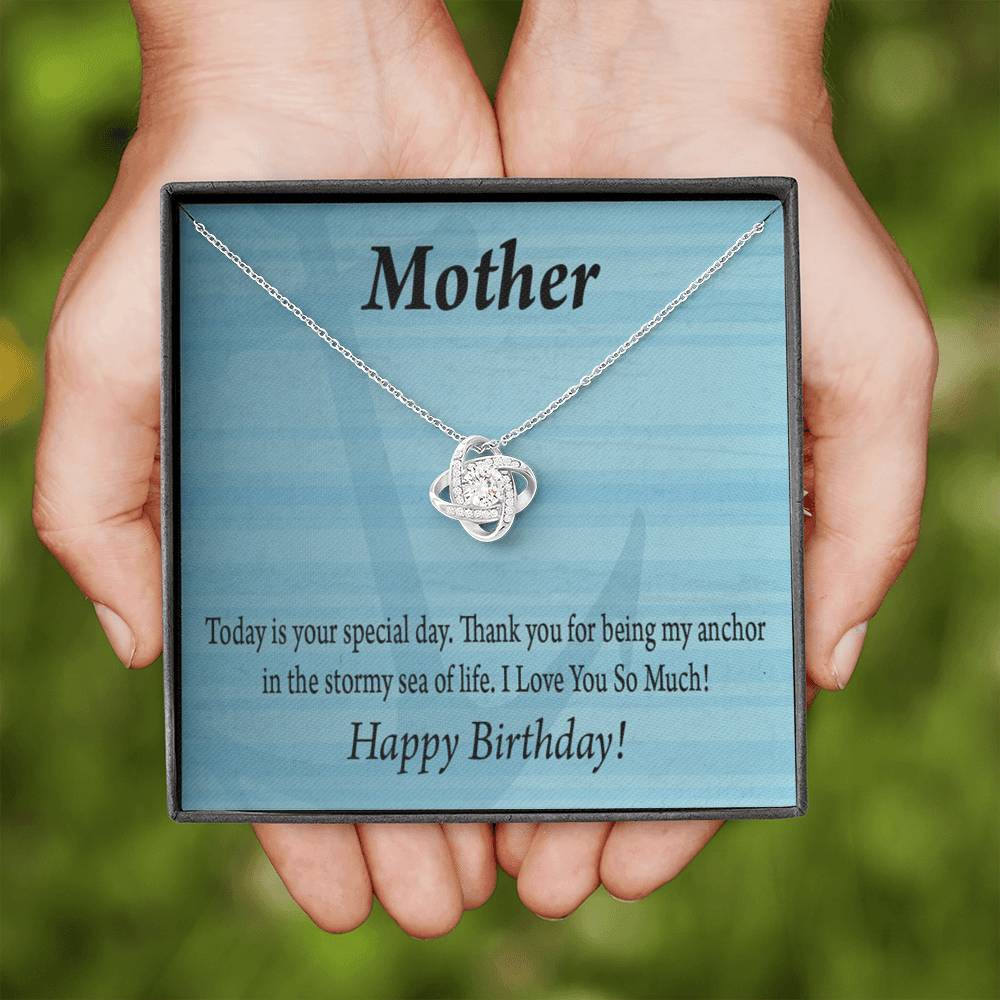 Happy Birthday Mom My Anchor Love Knot Message Card From Son Daughter Gift Anniversary Birthday Graduation-Express Your Love Gifts