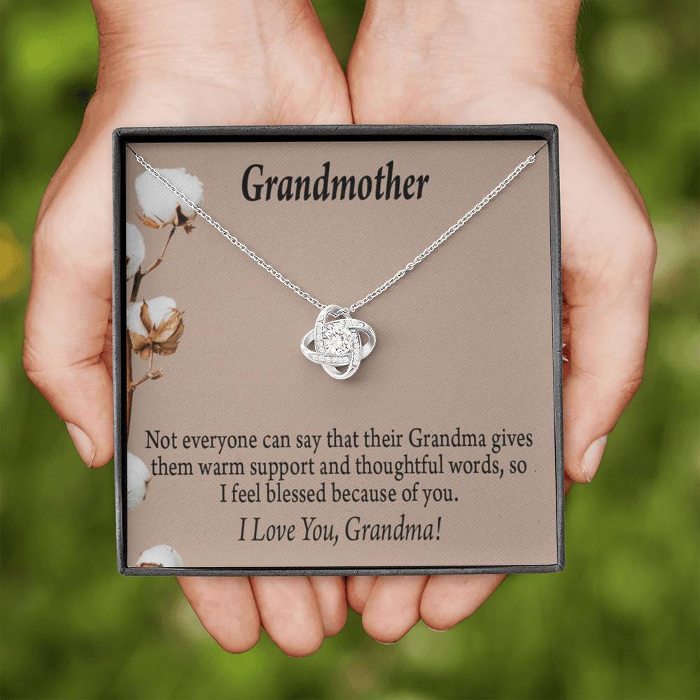 Grandmother Necklace I'm Blessed Love Knot Message Card From Son Daughter Gift Anniversary Birthday Graduation Mothers Day-Express Your Love Gifts