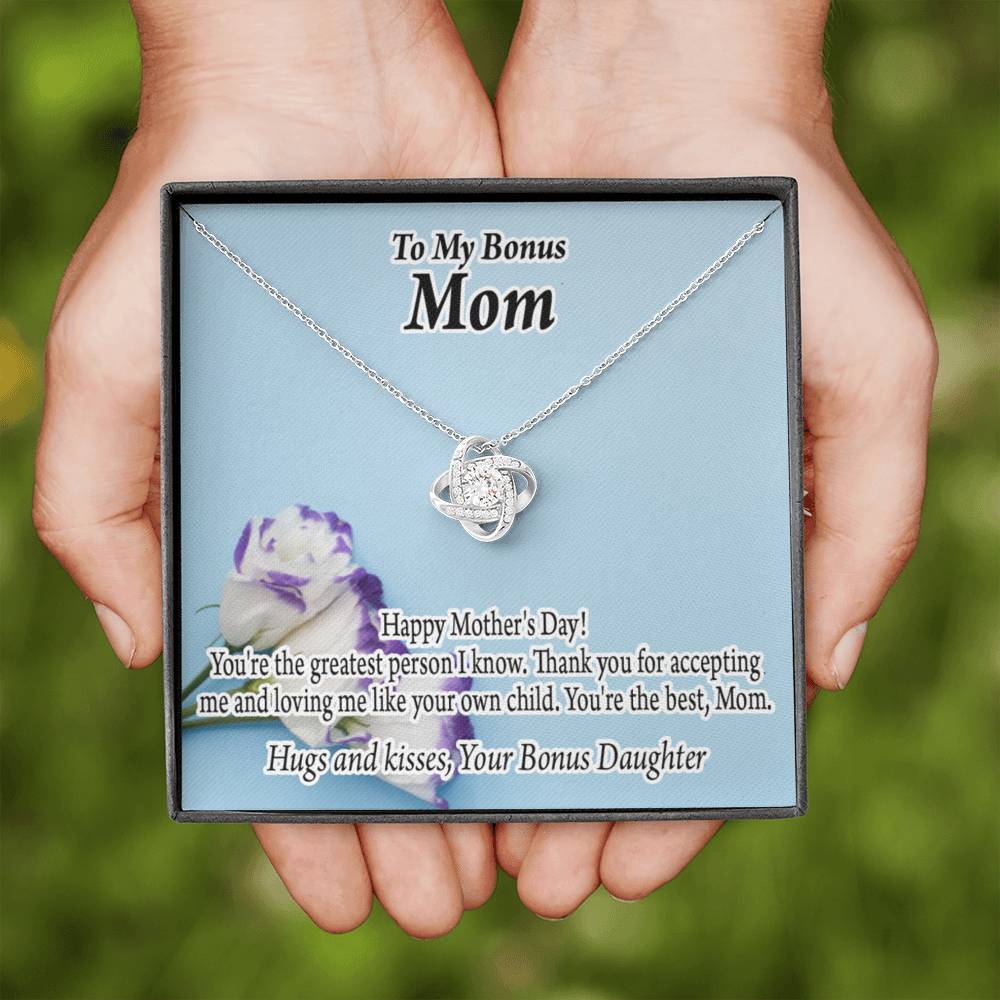 Bonus Mom Happy Mother'S Day Love Knot Necklace Pendant Message Card-Express Your Love Gifts