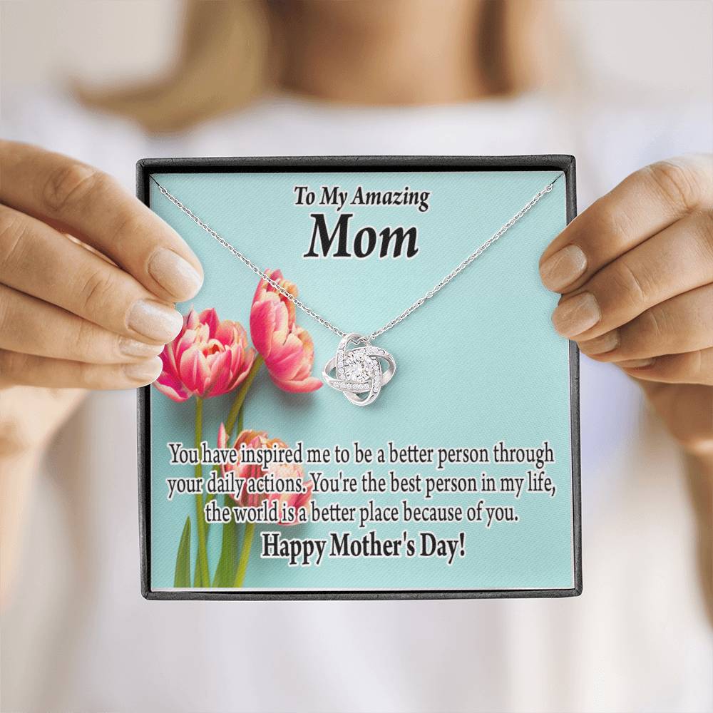 Happy Mother'S Day You Make The World Better Love Knot Message Card From Son Daughter Gift Anniversary Birthday Graduation Mothers Day-Express Your Love Gifts