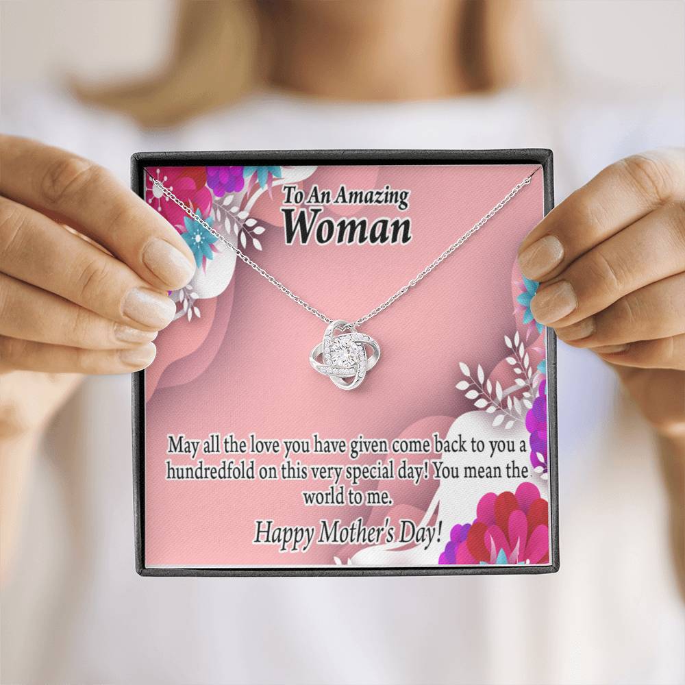 Happy Mother'S Day You Mean The World To Me Love Knot Message Card From Son Daughter Gift Anniversary Birthday Graduation Mothers Day-Express Your Love Gifts