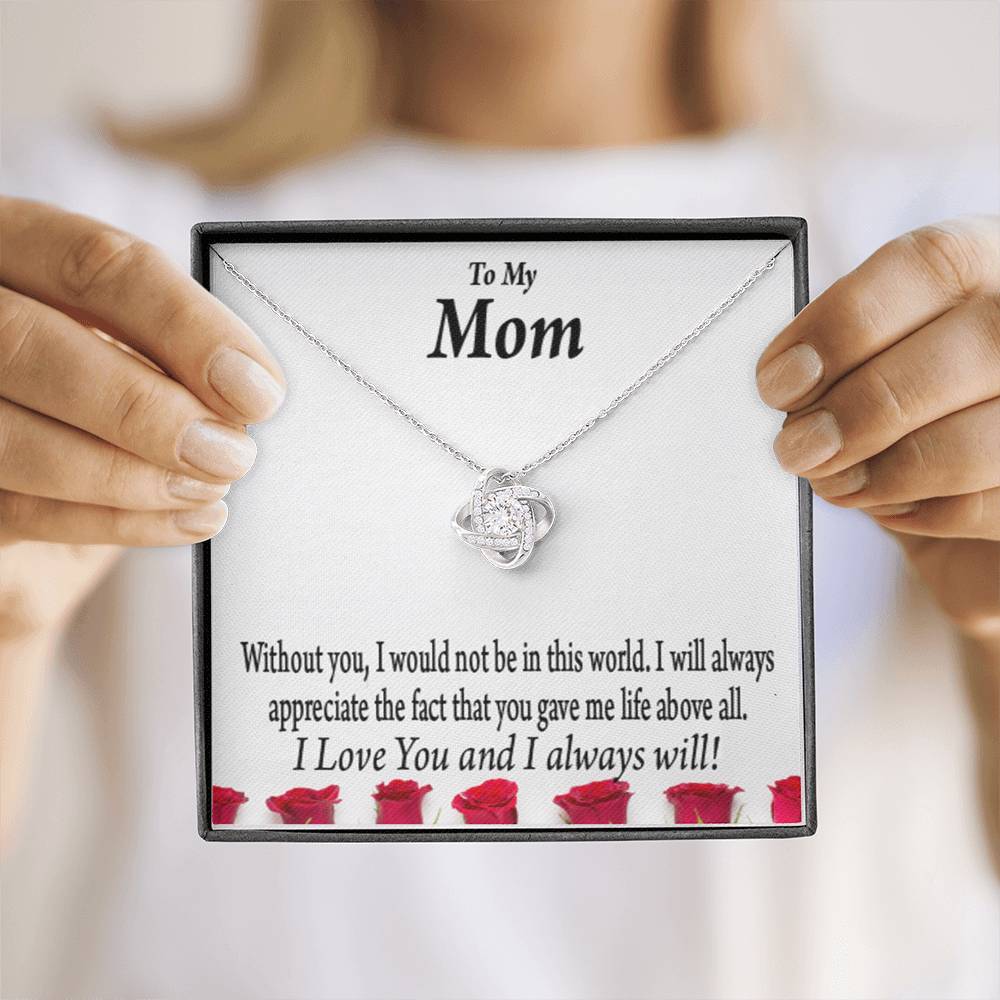 Mom I Appeciate You Love Knot Message Card From Son Daughter Gift Anniversary Birthday Graduation Mothers Day-Express Your Love Gifts