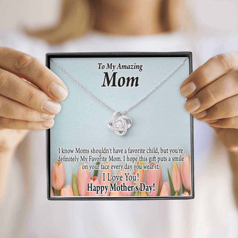 To Mom My Favorite Love Knot Message Card From Son Daughter Gift Anniversary Birthday Graduation Mothers Day-Express Your Love Gifts