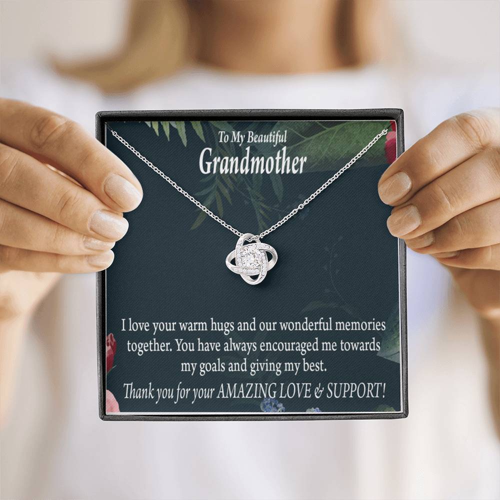 Grandmother Necklace Mothers Day From Grandson Love Knot Message Card-Express Your Love Gifts