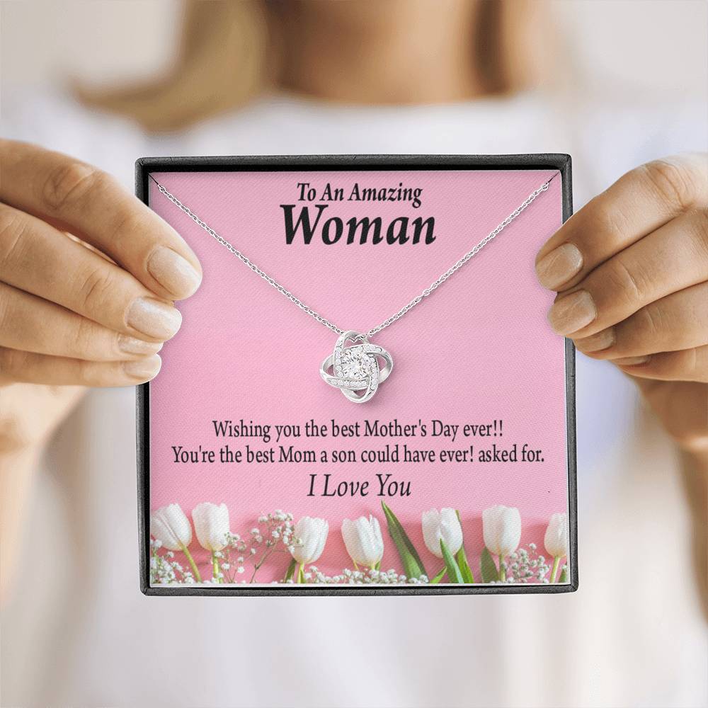 Best Mother'S Day From Son Love Knot Message Card From Son Daughter Gift Anniversary Birthday Graduation Mothers Day-Express Your Love Gifts