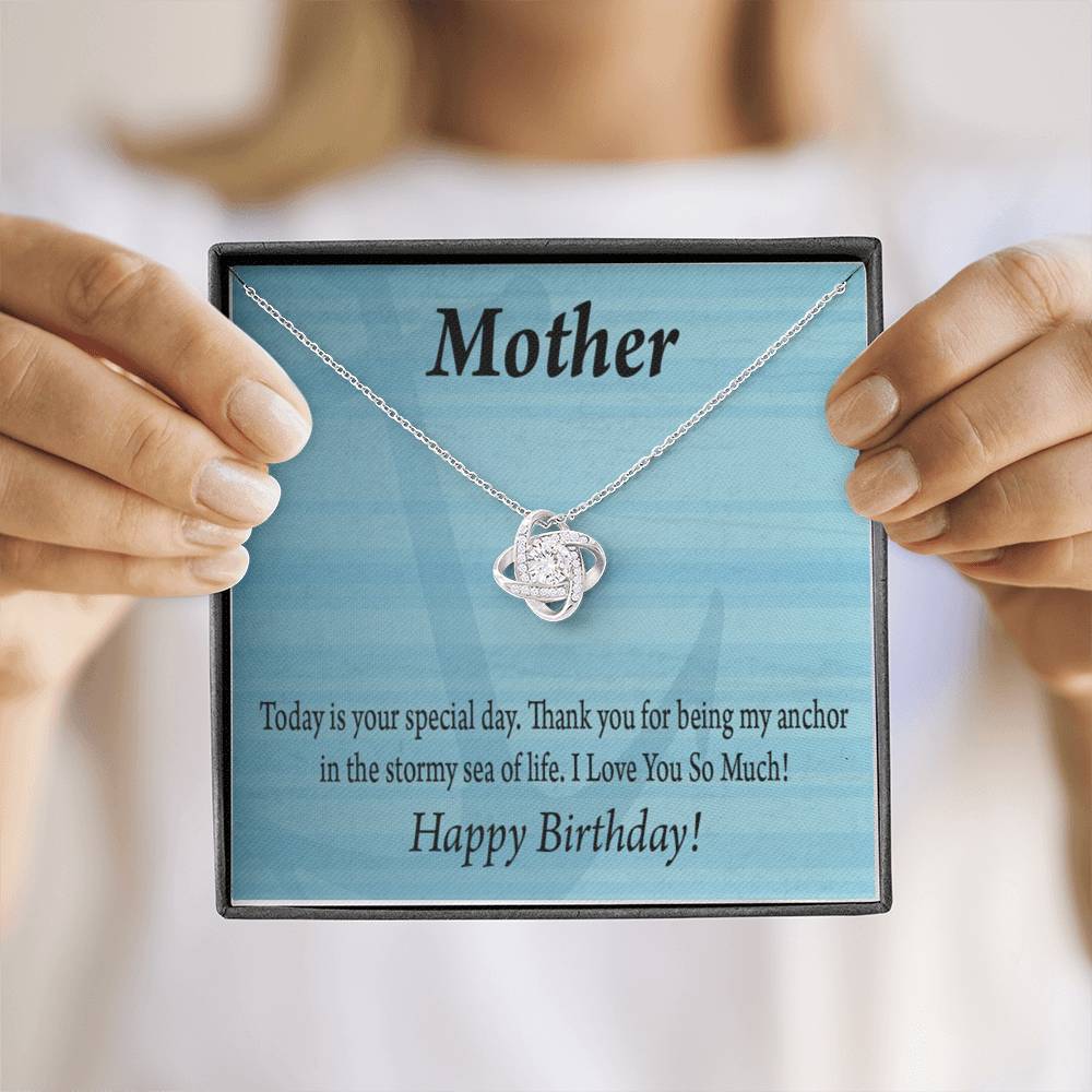 Happy Birthday Mom My Anchor Love Knot Message Card From Son Daughter Gift Anniversary Birthday Graduation-Express Your Love Gifts