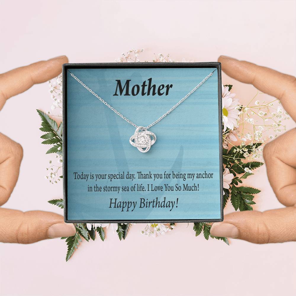 Happy Birthday Mom My Anchor Love Knot Message Card From Son Daughter Gift Anniversary Birthday Graduation-Express Your Love Gifts