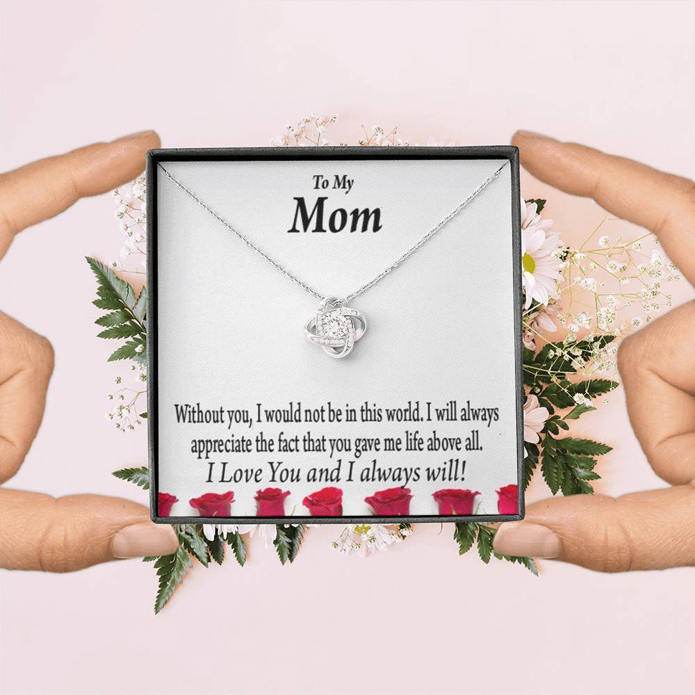 Mom I Appeciate You Love Knot Message Card From Son Daughter Gift Anniversary Birthday Graduation Mothers Day-Express Your Love Gifts