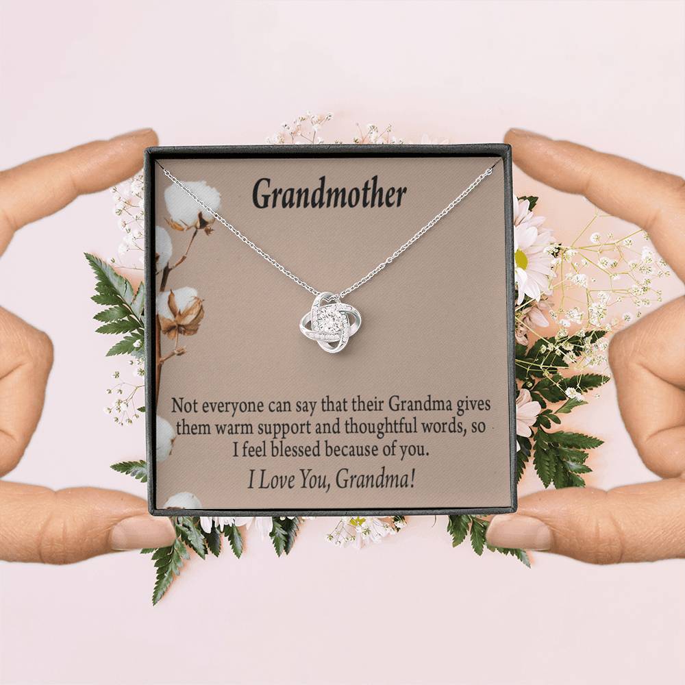 Grandmother Necklace I'm Blessed Love Knot Message Card From Son Daughter Gift Anniversary Birthday Graduation Mothers Day-Express Your Love Gifts