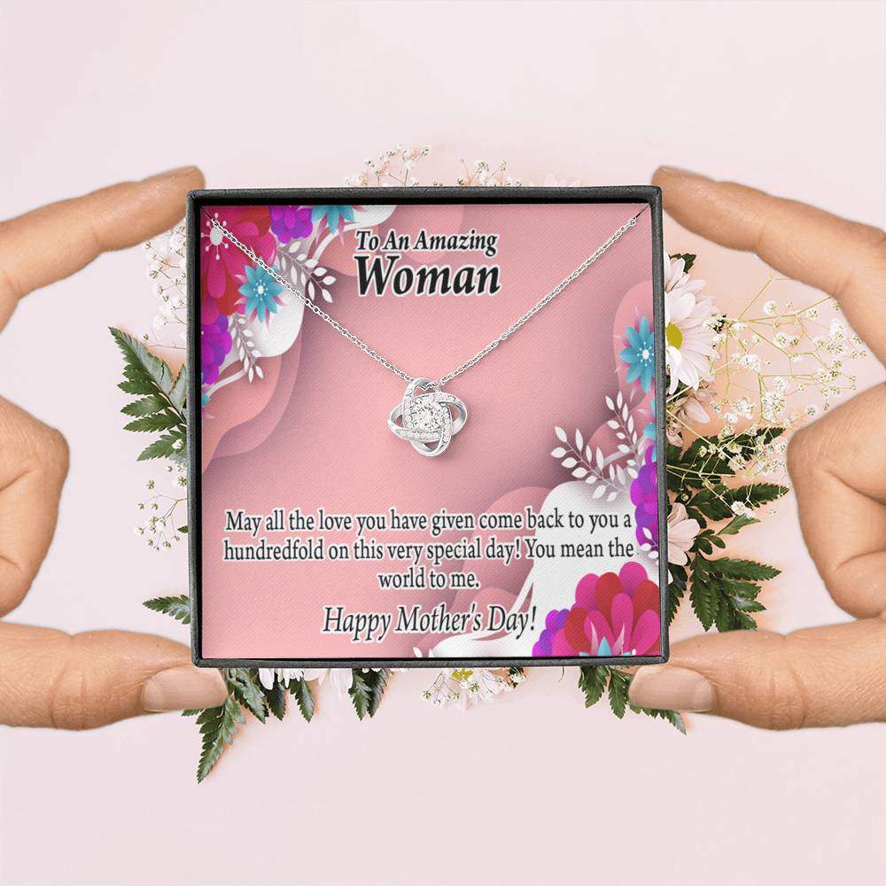 Happy Mother'S Day You Mean The World To Me Love Knot Message Card From Son Daughter Gift Anniversary Birthday Graduation Mothers Day-Express Your Love Gifts