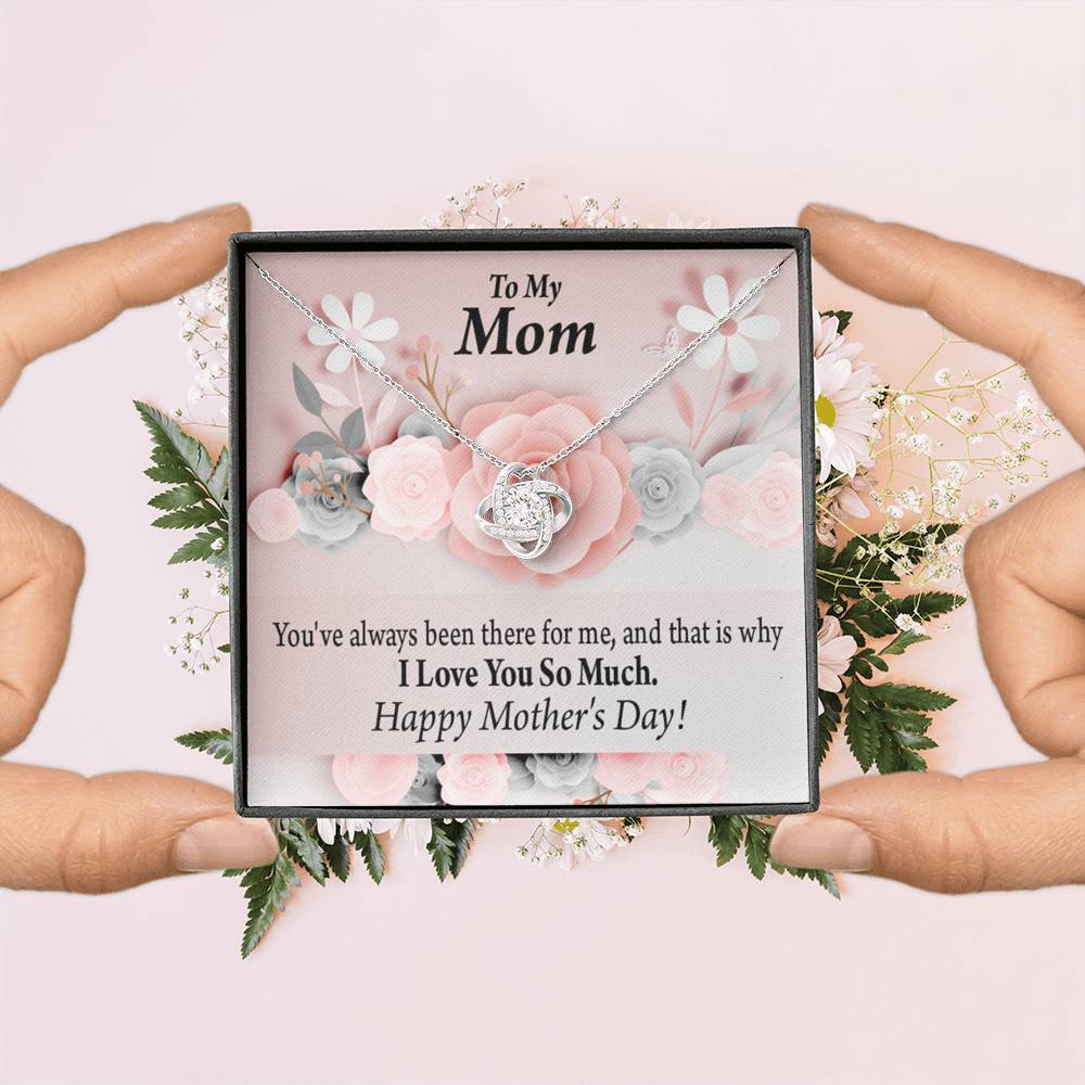To Mom Always There For Me Mother'S Day Love Knot Message Card From Son Daughter Gift Anniversary Birthday Graduation Mothers Day-Express Your Love Gifts