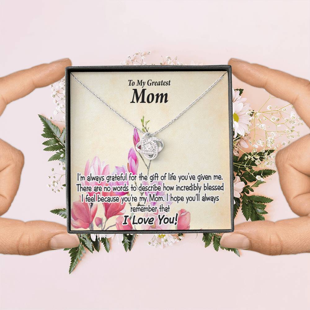 To Mom Incredibly Blessed Love Knot Message Card From Son Daughter Gift Anniversary Birthday Graduation Mothers Day-Express Your Love Gifts