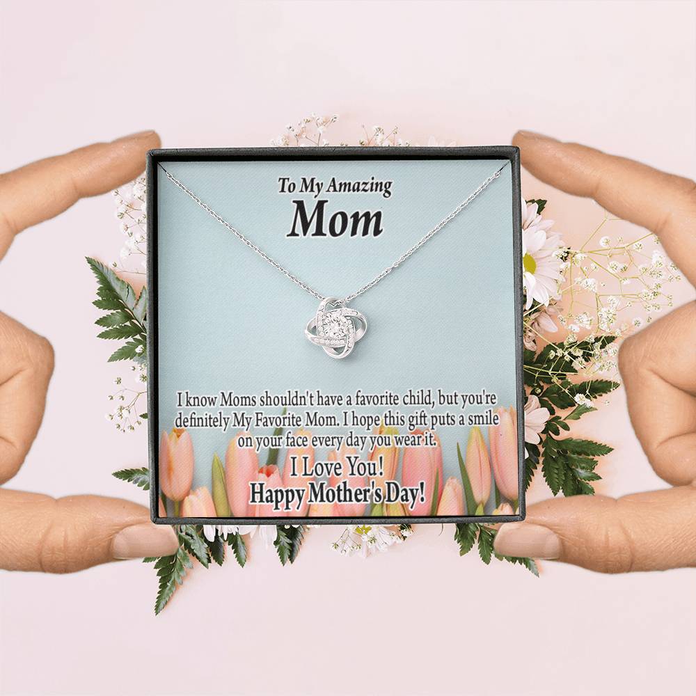To Mom My Favorite Love Knot Message Card From Son Daughter Gift Anniversary Birthday Graduation Mothers Day-Express Your Love Gifts