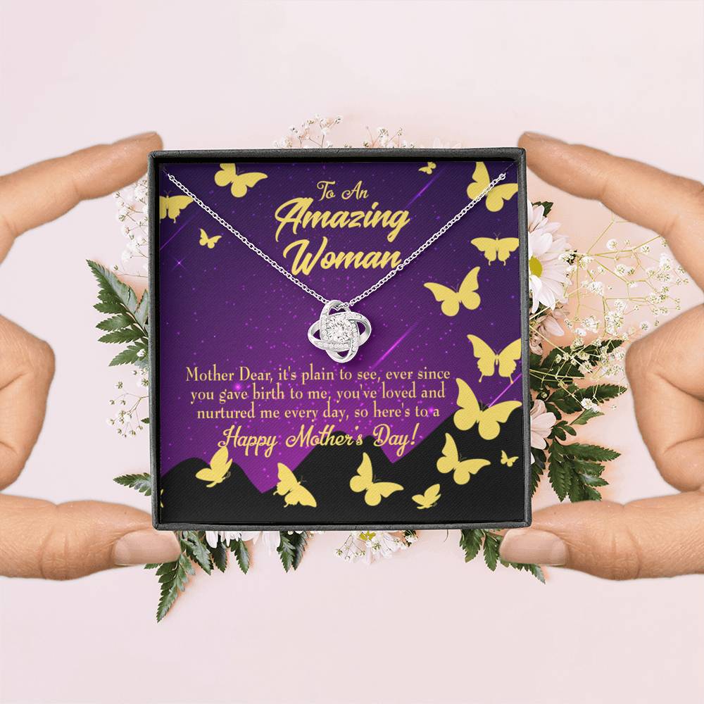 To Mom Mother'S Day Love Knot Pendant Message Card Pendant Stainless Steel-Express Your Love Gifts