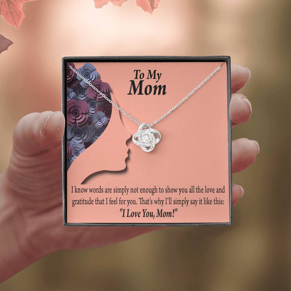 To Mom Words Are Not Enough Love Knot Message Card From Son Daughter Gift Anniversary Birthday Graduation Mothers Day-Express Your Love Gifts