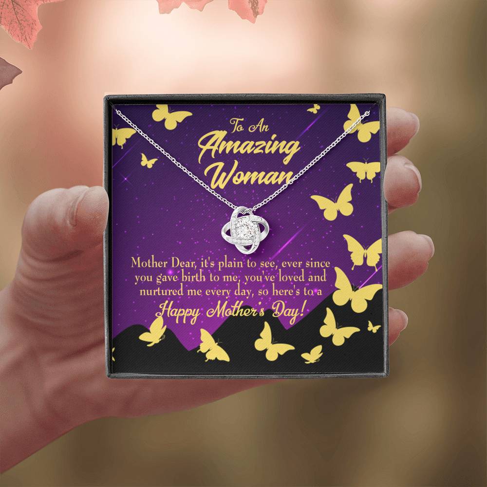 To Mom Mother'S Day Love Knot Pendant Message Card Pendant Stainless Steel-Express Your Love Gifts