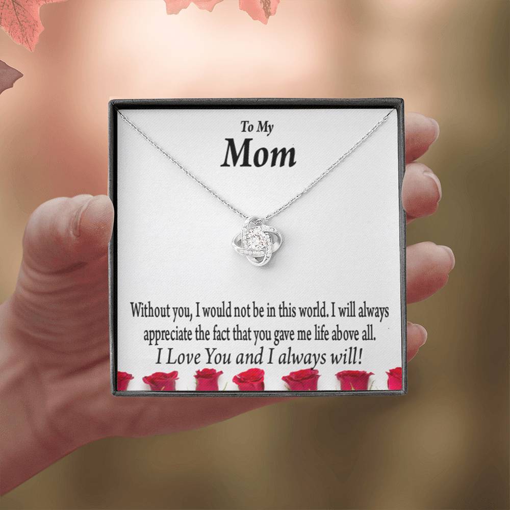 Mom I Appeciate You Love Knot Message Card From Son Daughter Gift Anniversary Birthday Graduation Mothers Day-Express Your Love Gifts