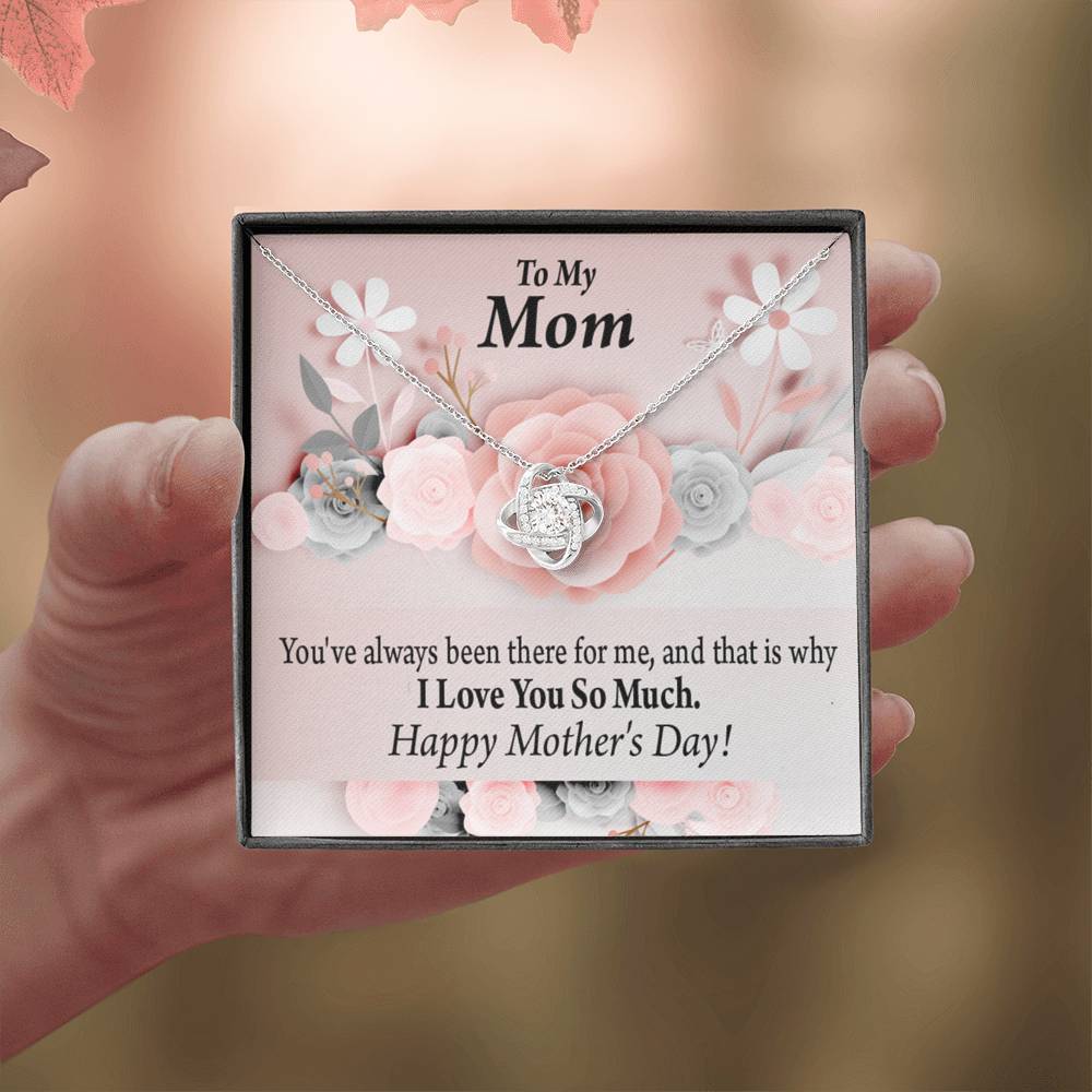 To Mom Always There For Me Mother'S Day Love Knot Message Card From Son Daughter Gift Anniversary Birthday Graduation Mothers Day-Express Your Love Gifts
