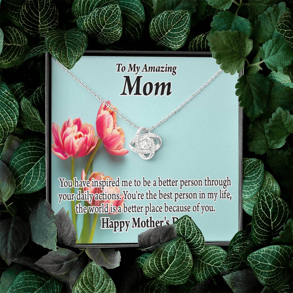 Happy Mother'S Day You Make The World Better Love Knot Message Card From Son Daughter Gift Anniversary Birthday Graduation Mothers Day-Express Your Love Gifts
