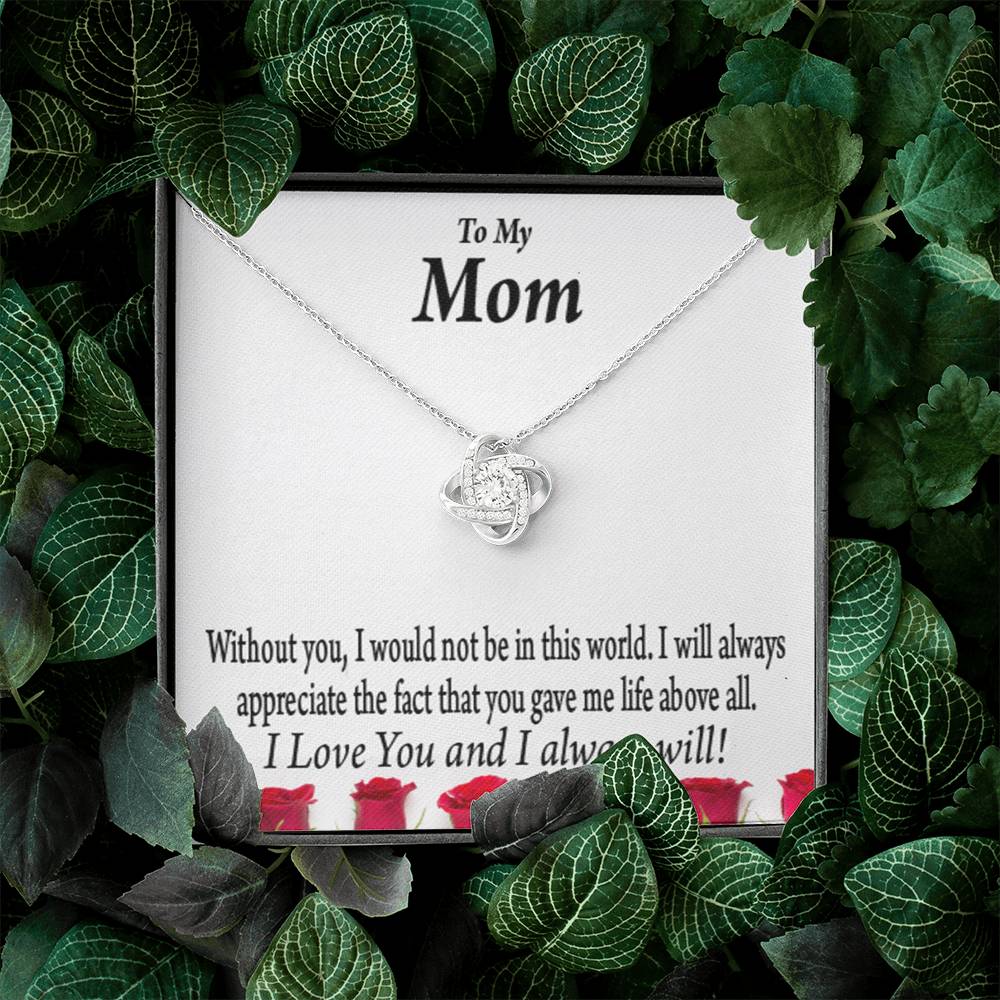 Mom I Appeciate You Love Knot Message Card From Son Daughter Gift Anniversary Birthday Graduation Mothers Day-Express Your Love Gifts