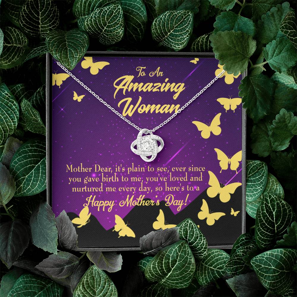 To Mom Mother'S Day Love Knot Pendant Message Card Pendant Stainless Steel-Express Your Love Gifts