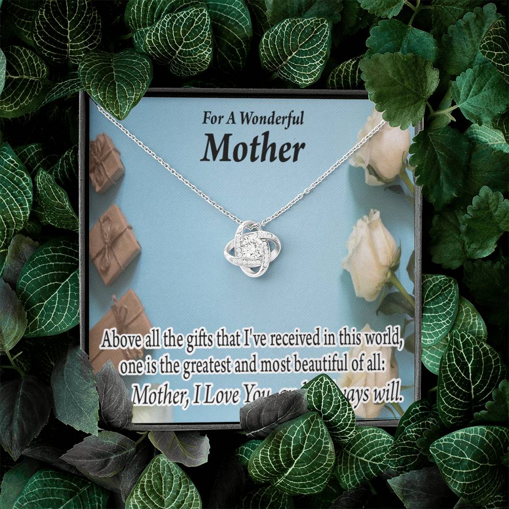Mother Greatest Gift Love Knot Message Card From Son Daughter Gift Anniversary Birthday Graduation Mothers Day-Express Your Love Gifts