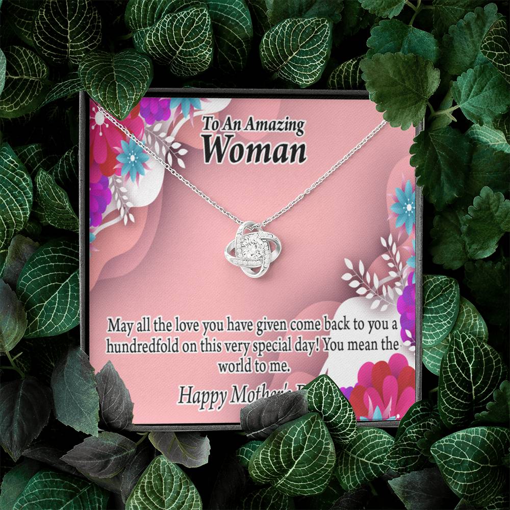 Happy Mother'S Day You Mean The World To Me Love Knot Message Card From Son Daughter Gift Anniversary Birthday Graduation Mothers Day-Express Your Love Gifts