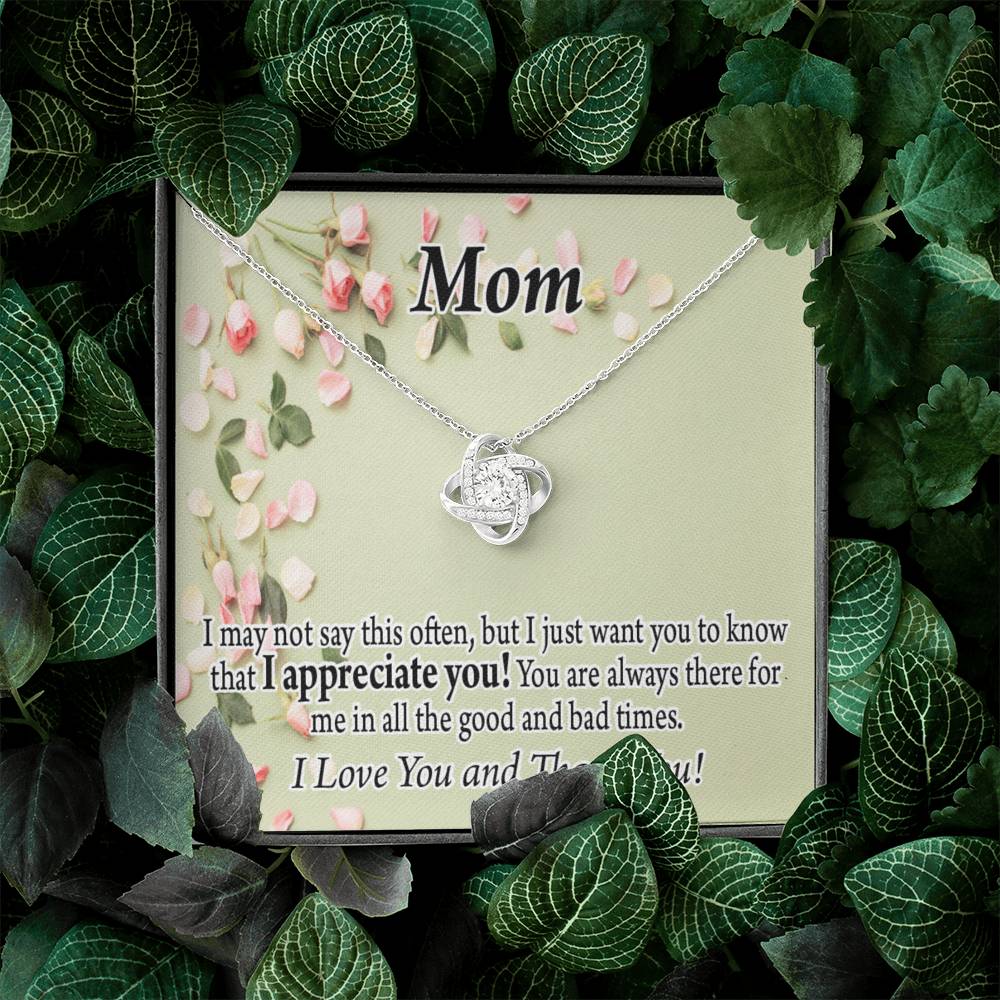 To Mom Appreciate You Love Knot Message Card From Son Daughter Gift Anniversary Birthday Graduation Mothers Day-Express Your Love Gifts