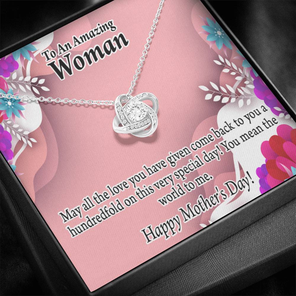 Happy Mother'S Day You Mean The World To Me Love Knot Message Card From Son Daughter Gift Anniversary Birthday Graduation Mothers Day-Express Your Love Gifts