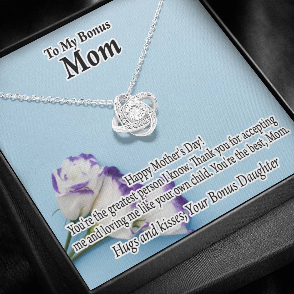 Bonus Mom Happy Mother'S Day Love Knot Necklace Pendant Message Card-Express Your Love Gifts