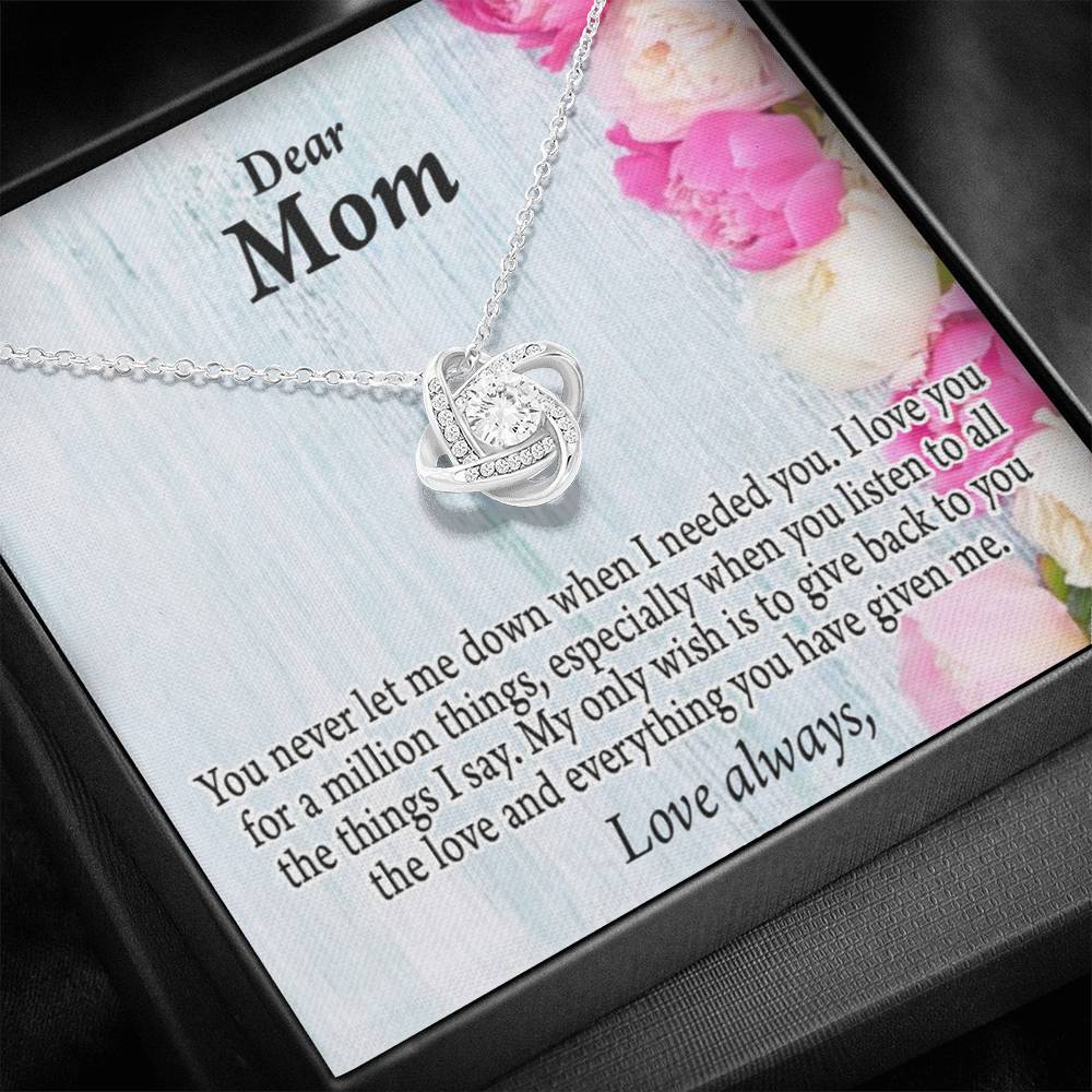 You Never Let Me Down Love Knot Pendant Pendant Message Card-Express Your Love Gifts